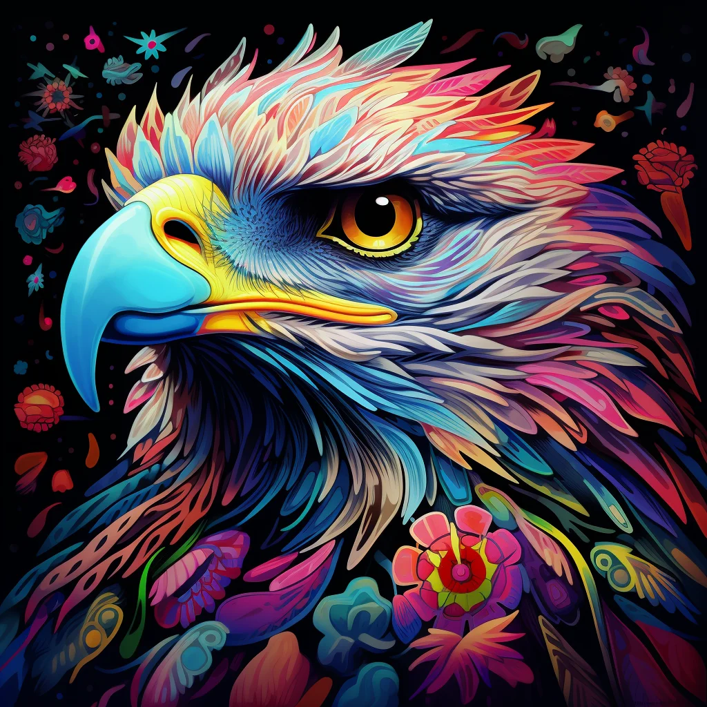 eagle head colorful painting illustration