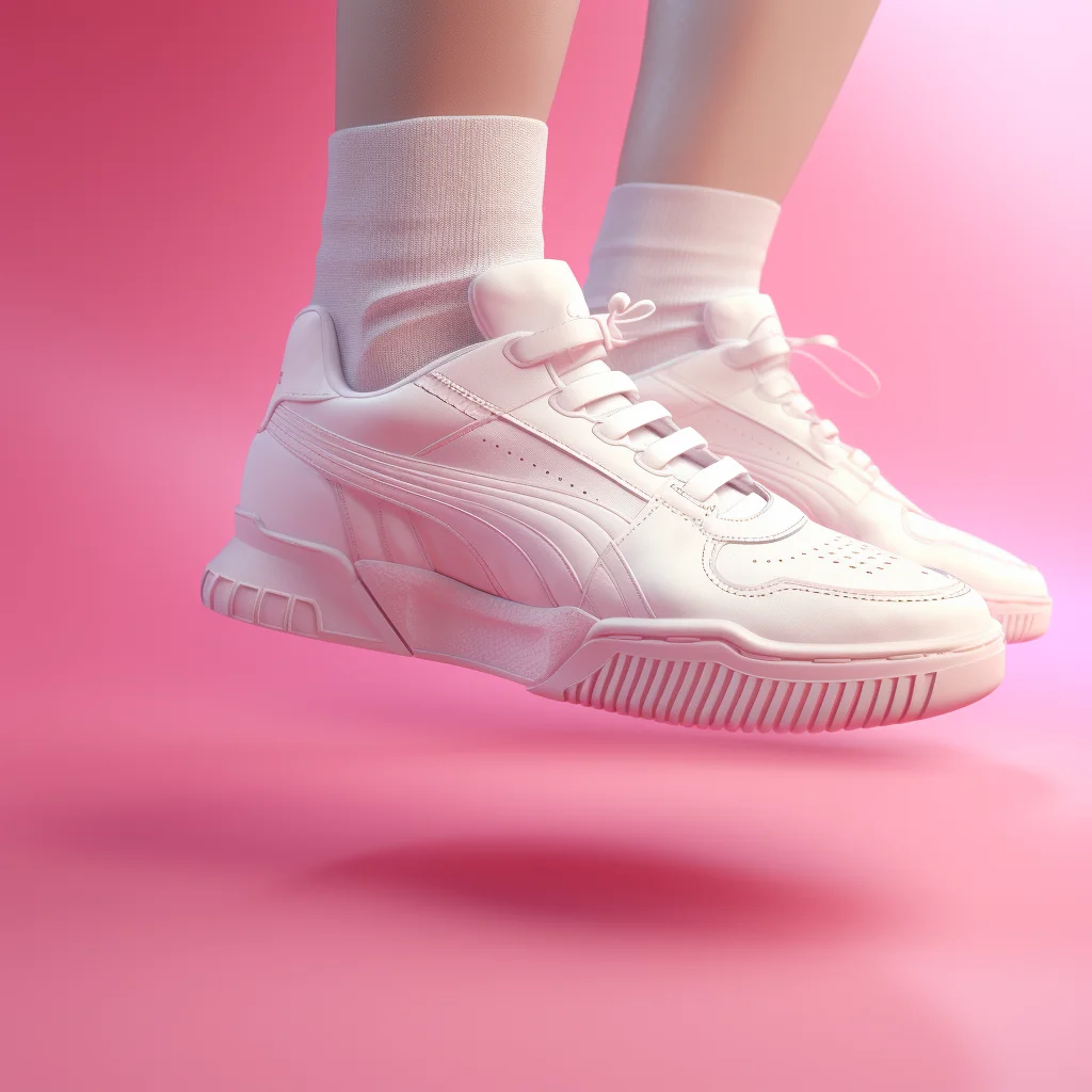 basketball shoe foot sneaker puma white pink