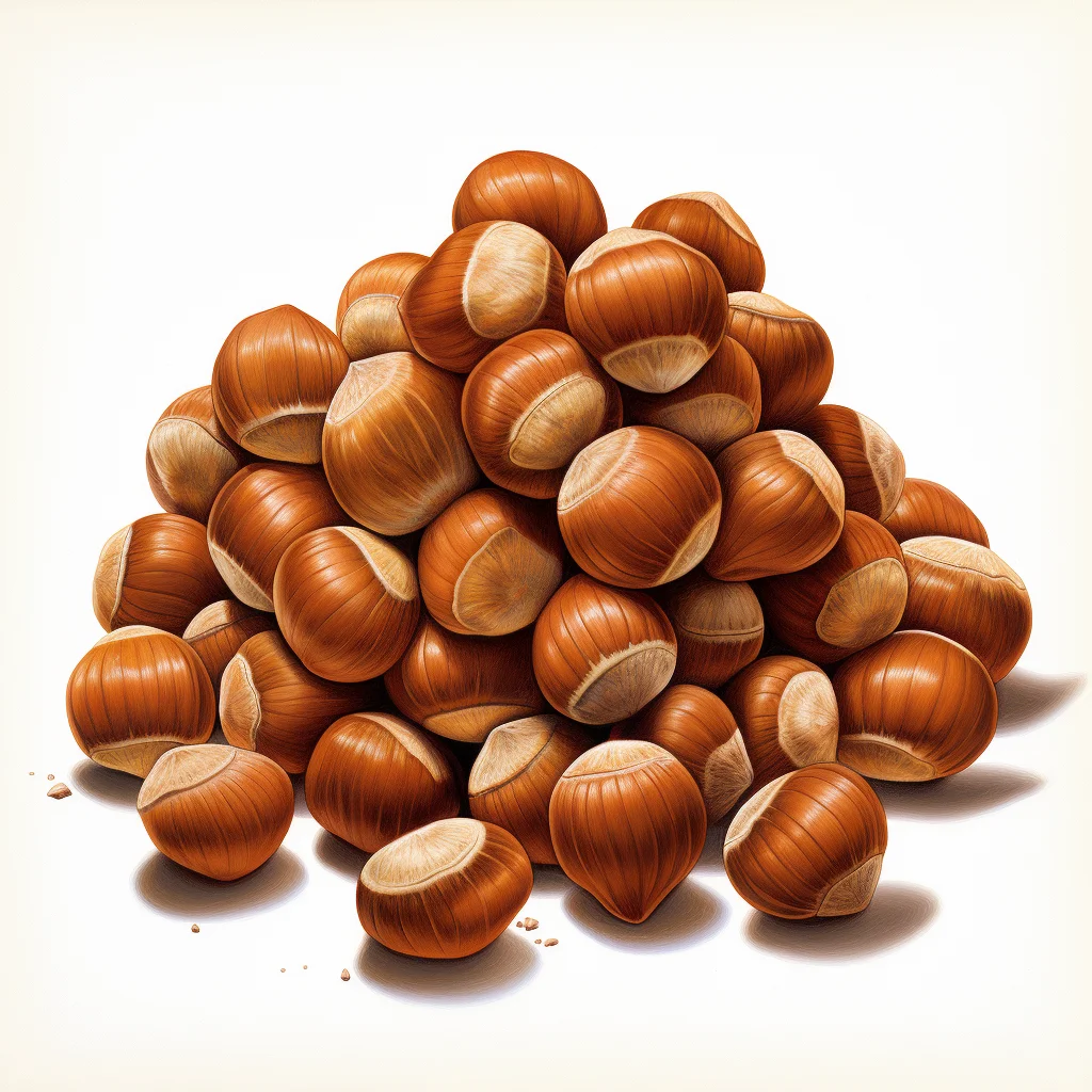 a pile of hazelnut hazel illustration painting