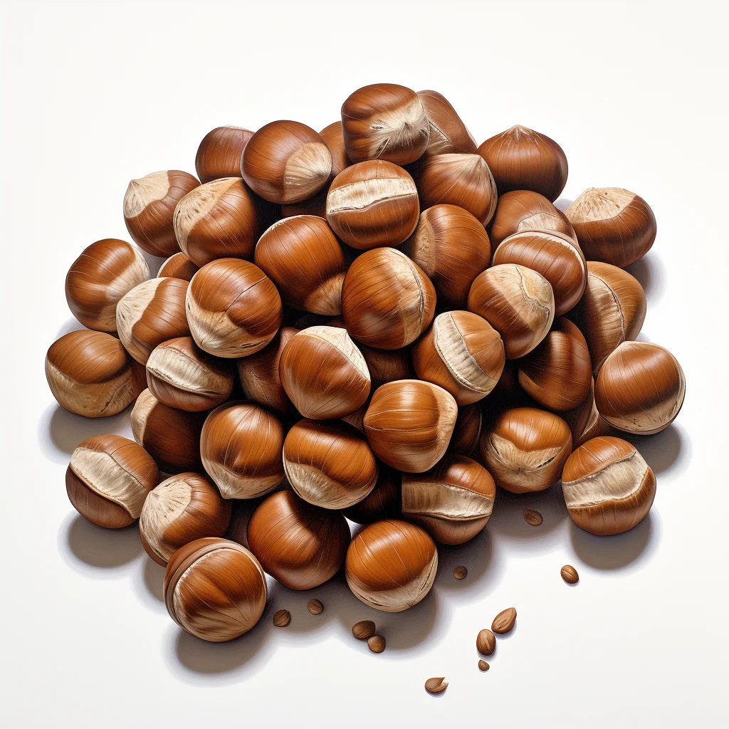 a pile of hazelnuts hazel illustration painting
