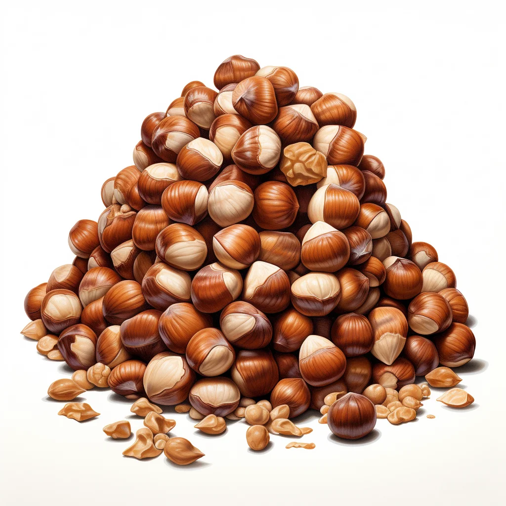 a pile of hazelnuts hazel illustration painting