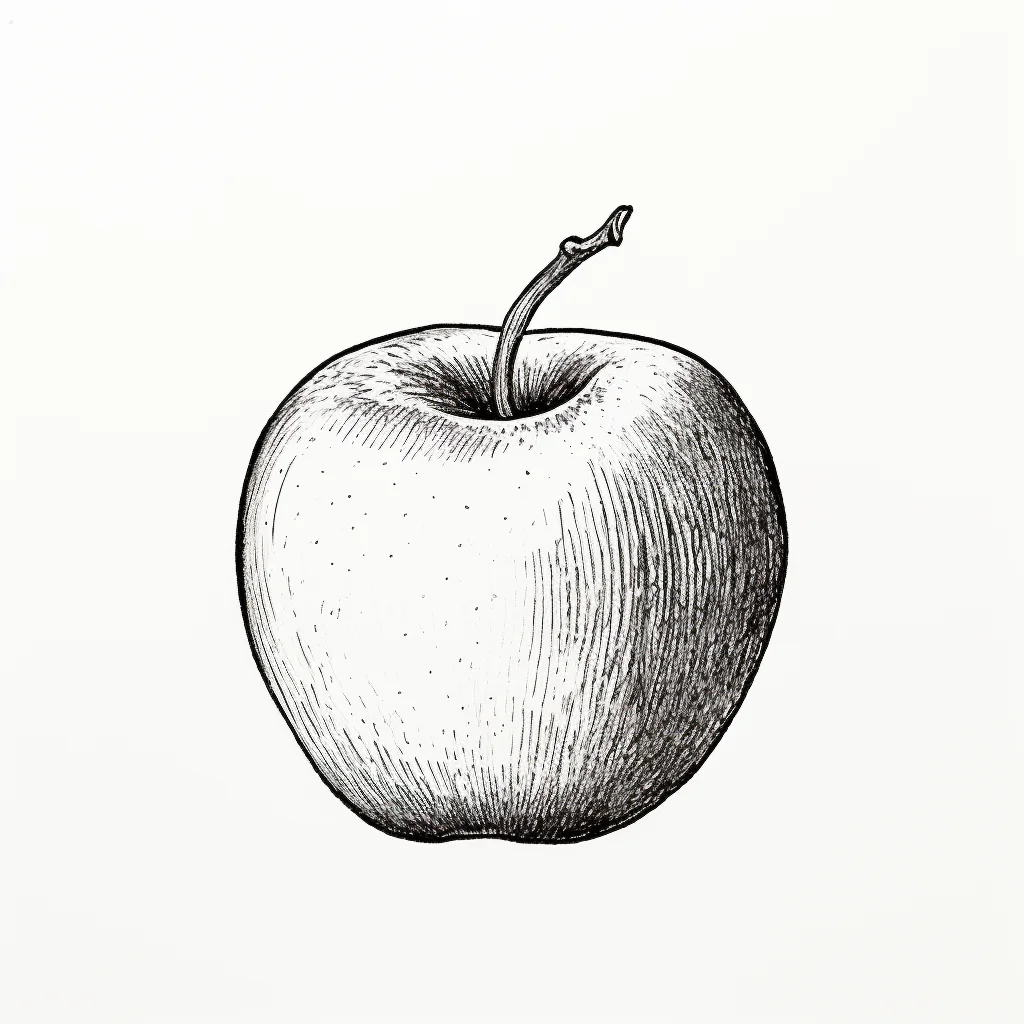 apple black and white drawing victor illustration logo