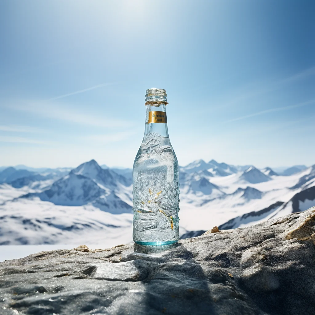 bottle sparkling spring liquor mineral water liquor snow photography