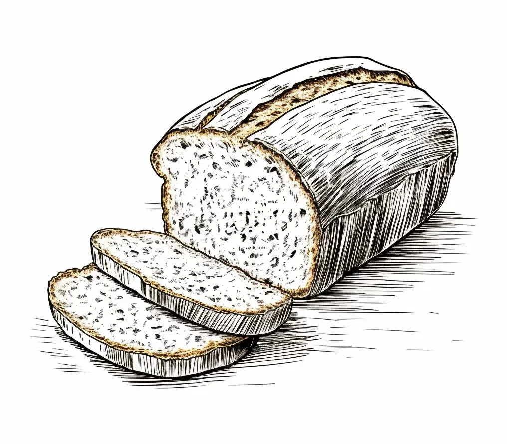 bread black and white drawing ink victor illustration logo