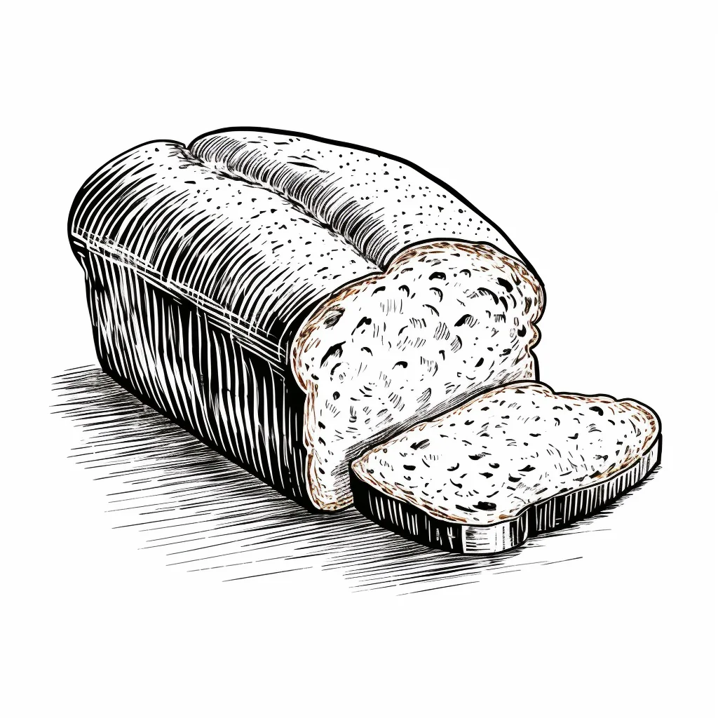 midjourney prompt bread black and white drawing victor ink illustration logo