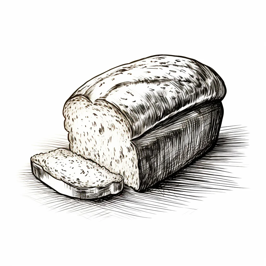bread black and white drawing victor ink illustration