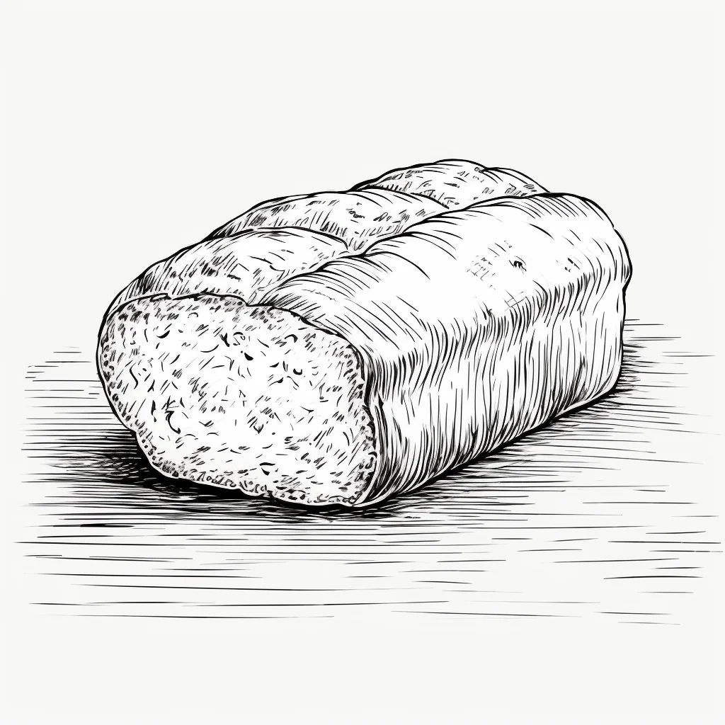 bread black and white ink drawing victor illustration