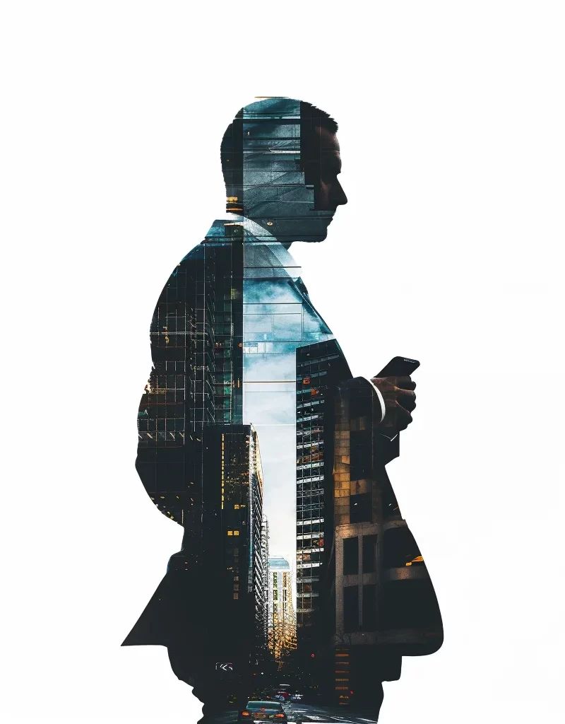 business man suit modern urban architecture phone silhouette photography