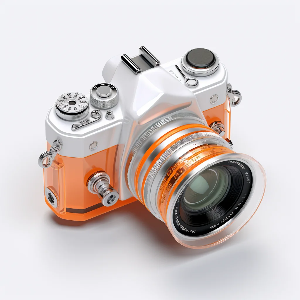 camera orange isometric material industrial design 3D icon