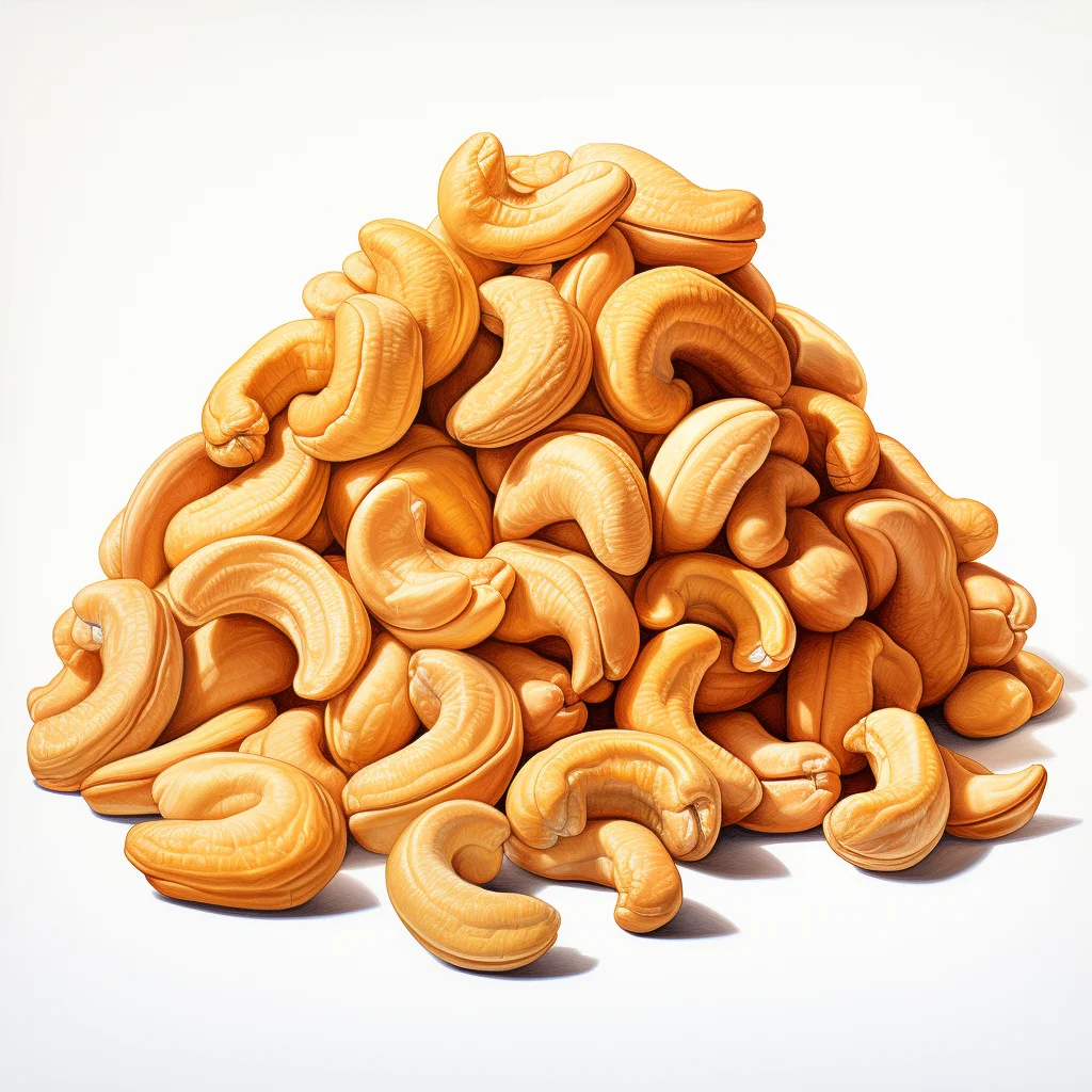 cashew pile cashews painting illustration yellow