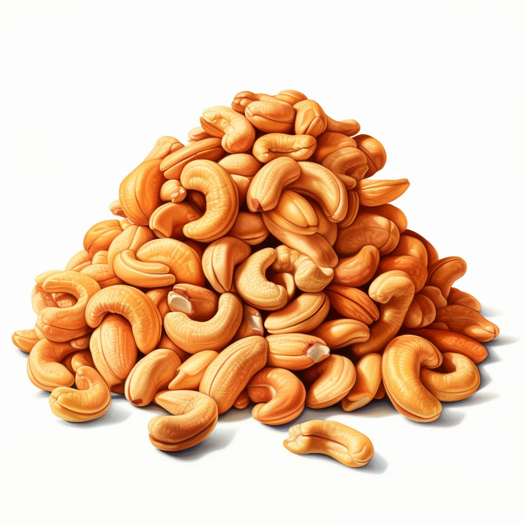 cashew a pile of cashews painting illustration
