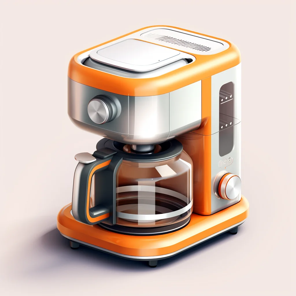 coffee maker isometric material industrial design 3D icon