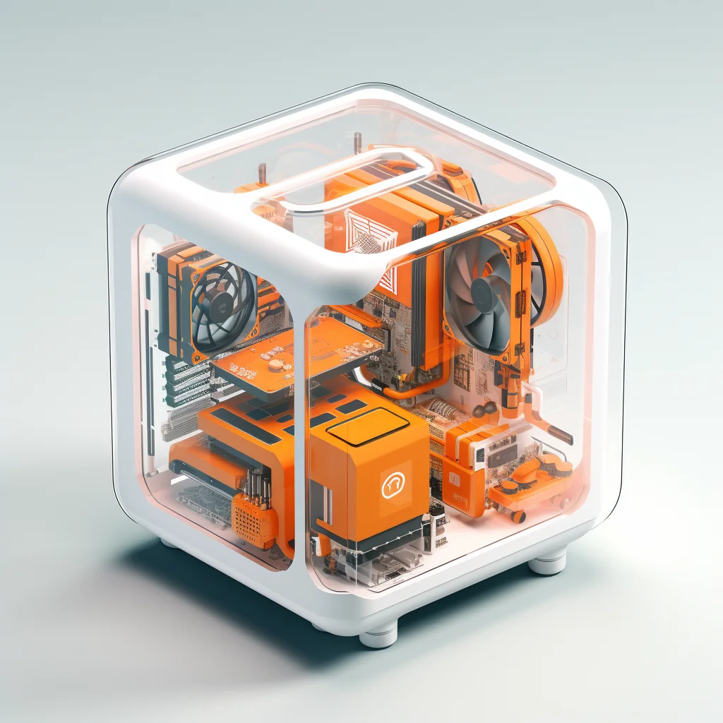 computer host box PC case isometric material industrial design 3D icon