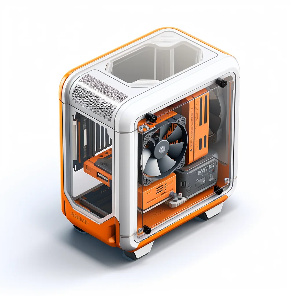 computer host box PC case isometric material industrial design 3D