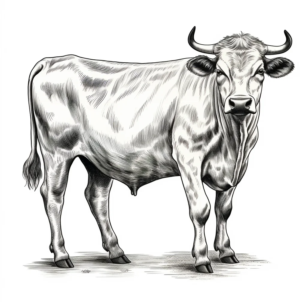 cow vector logo illustration black and white painting