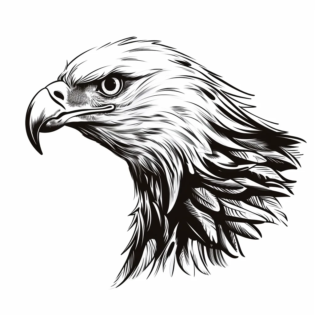 eagle head black and white vector illustration logo