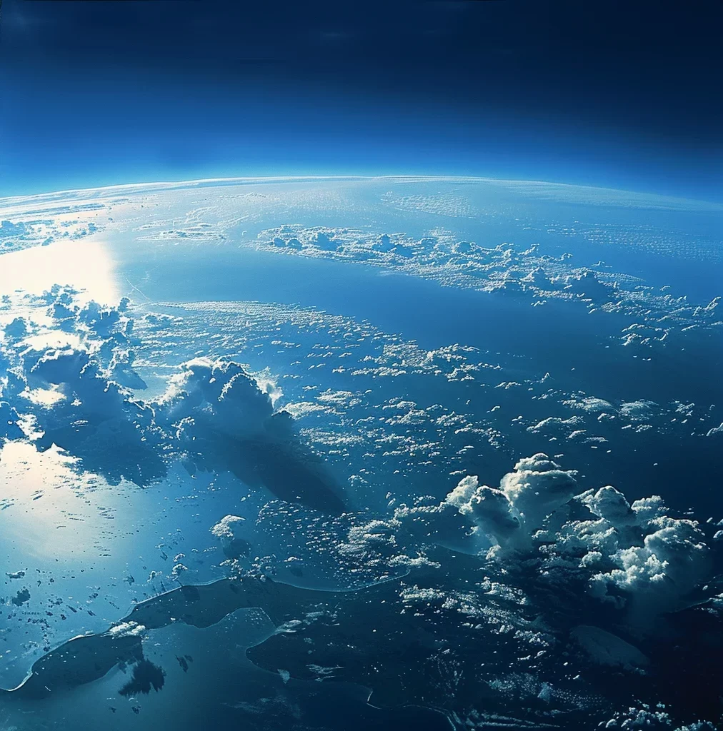 earth space blue sky ocean horizon cloud photography