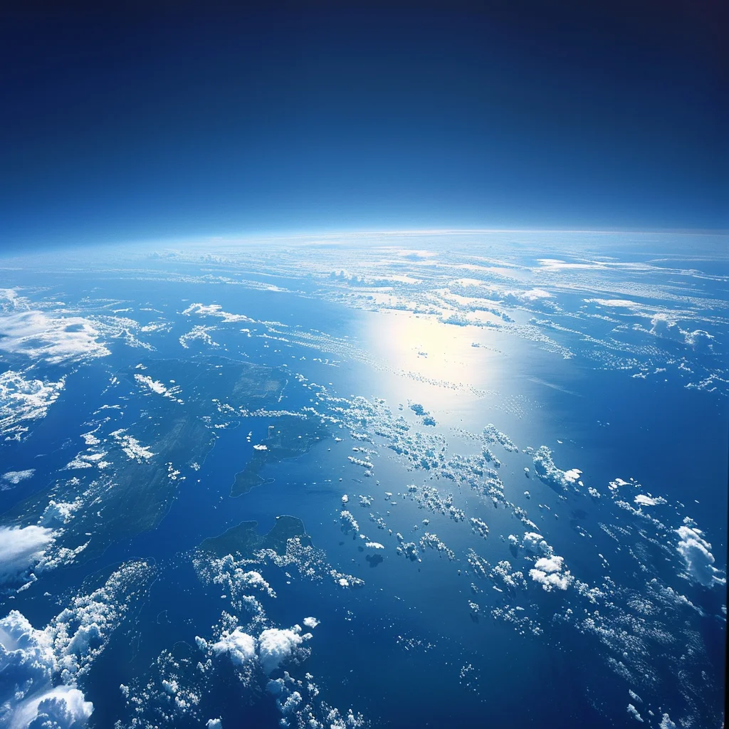 earth space ocean blue sky horizon cloud photography