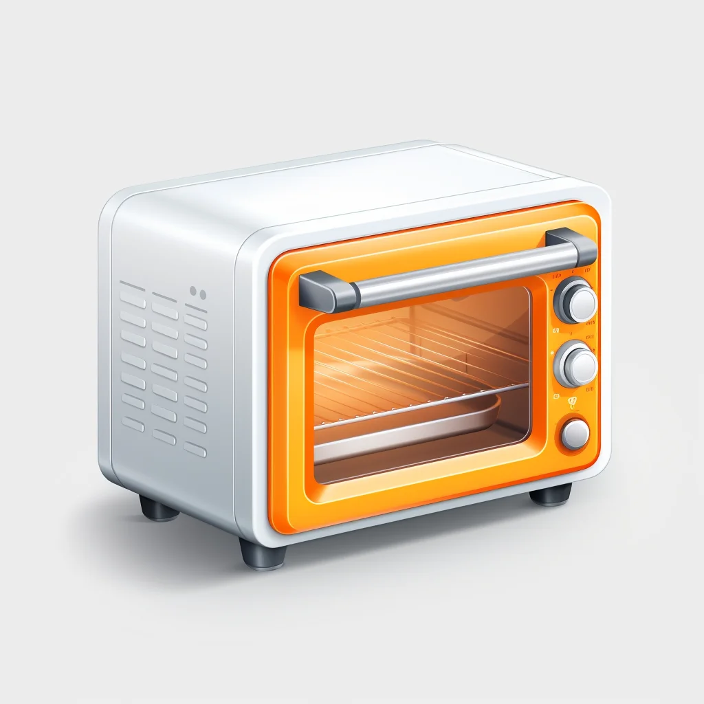 electric oven stove orange isometric material industrial design 3D icon