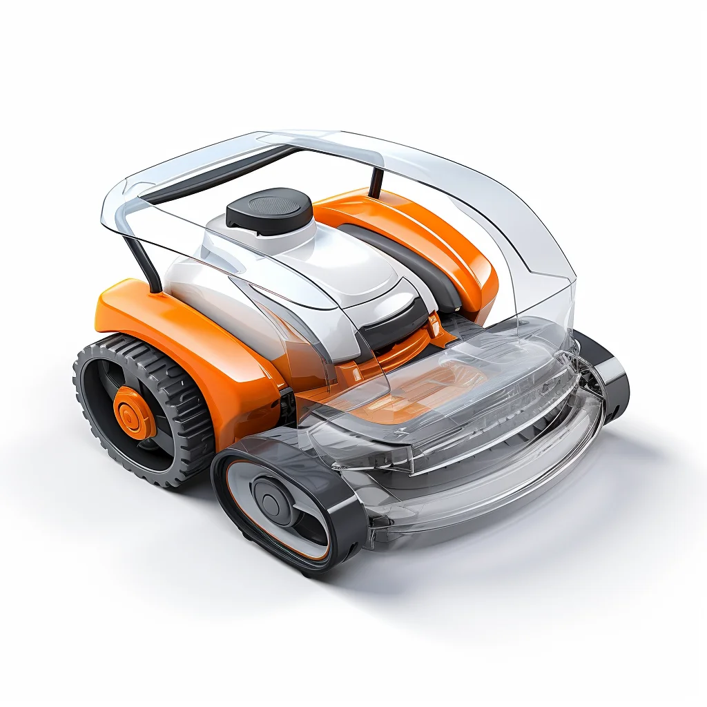 field mower weeding machine orange material industrial design isometric 3D icon