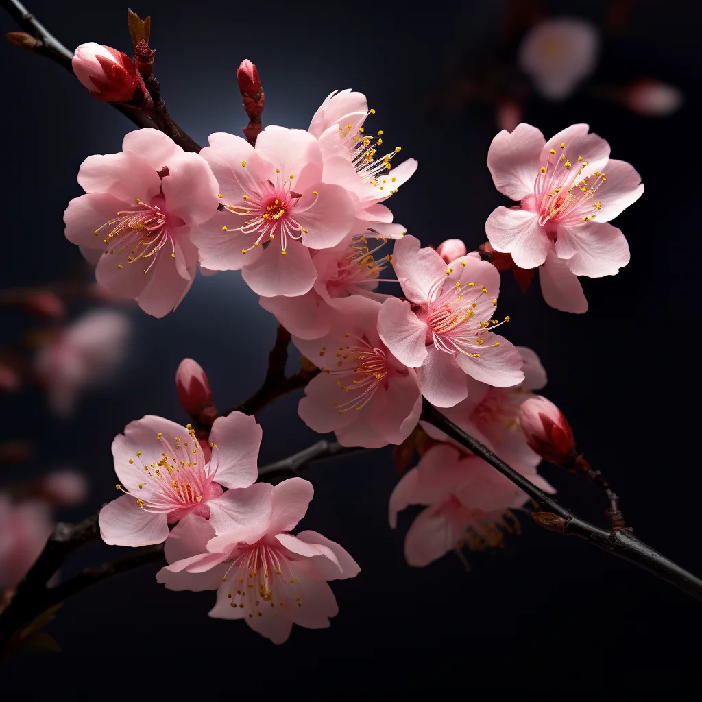 flower plum blossom pink petal night photography
