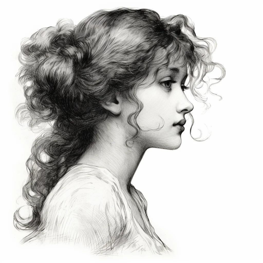 hair lady graphite pencil drawing face head woman sketch