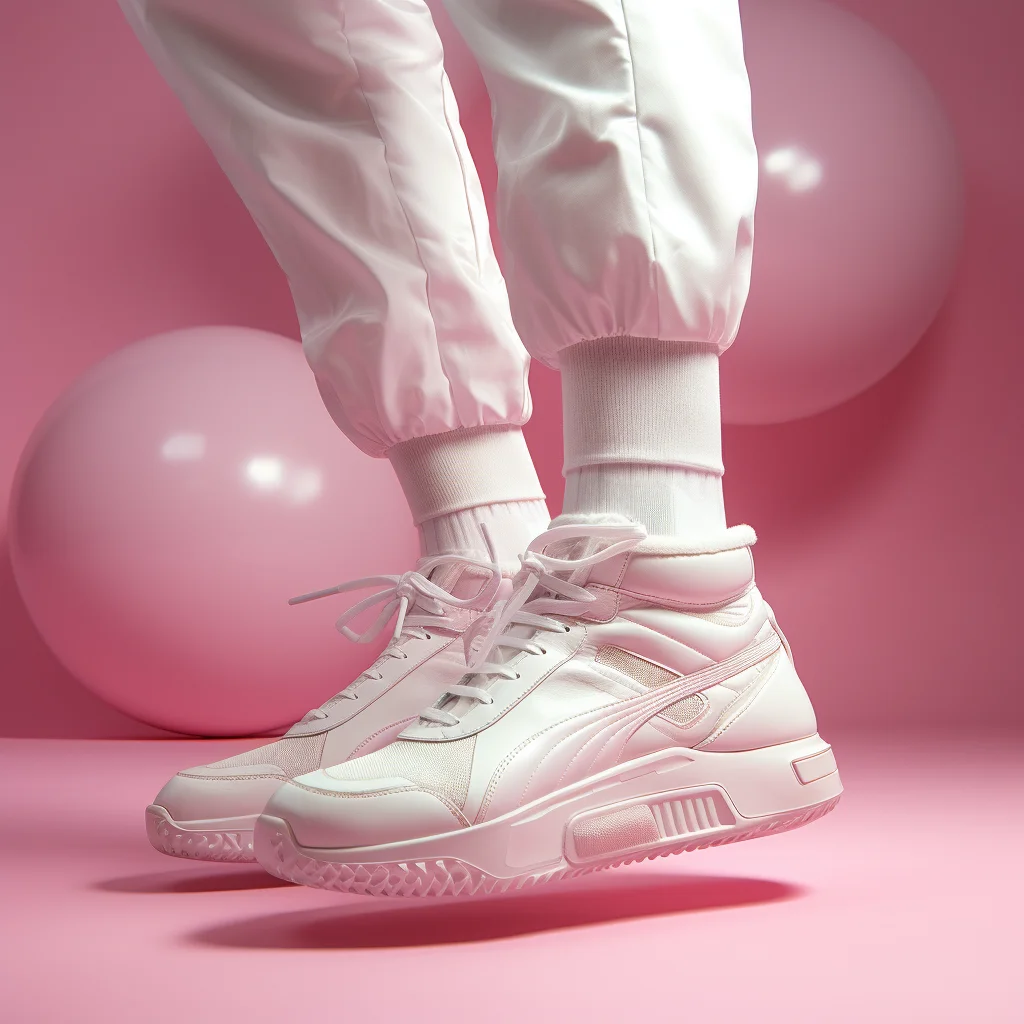 jump basketball shoe socks foot sneaker puma white