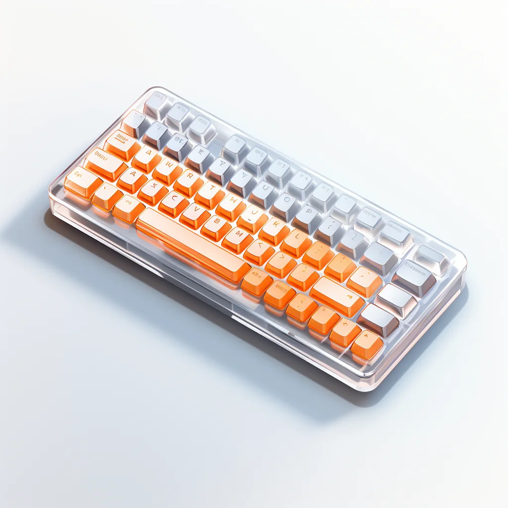keyboard orange isometric material industrial design 3D icon