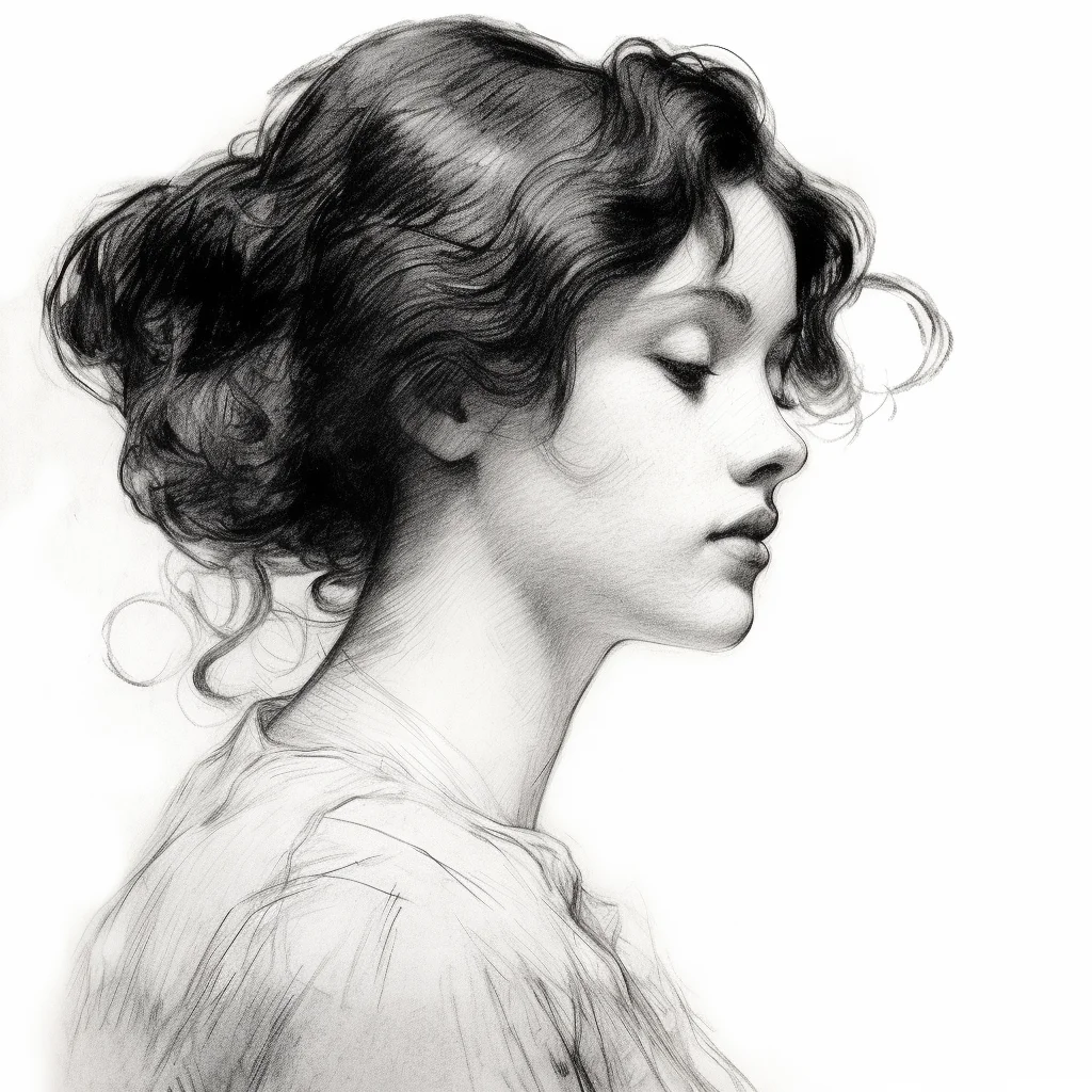 lady graphite face pencil drawing head woman sketch
