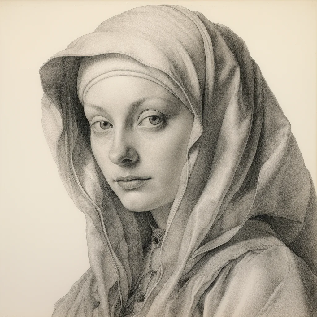lady pencil drawing face head woman sketch black and white