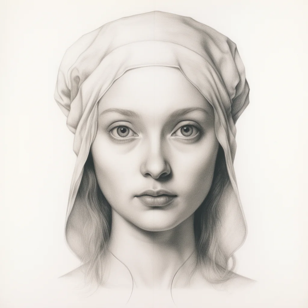 lady pencil drawing face head woman sketch