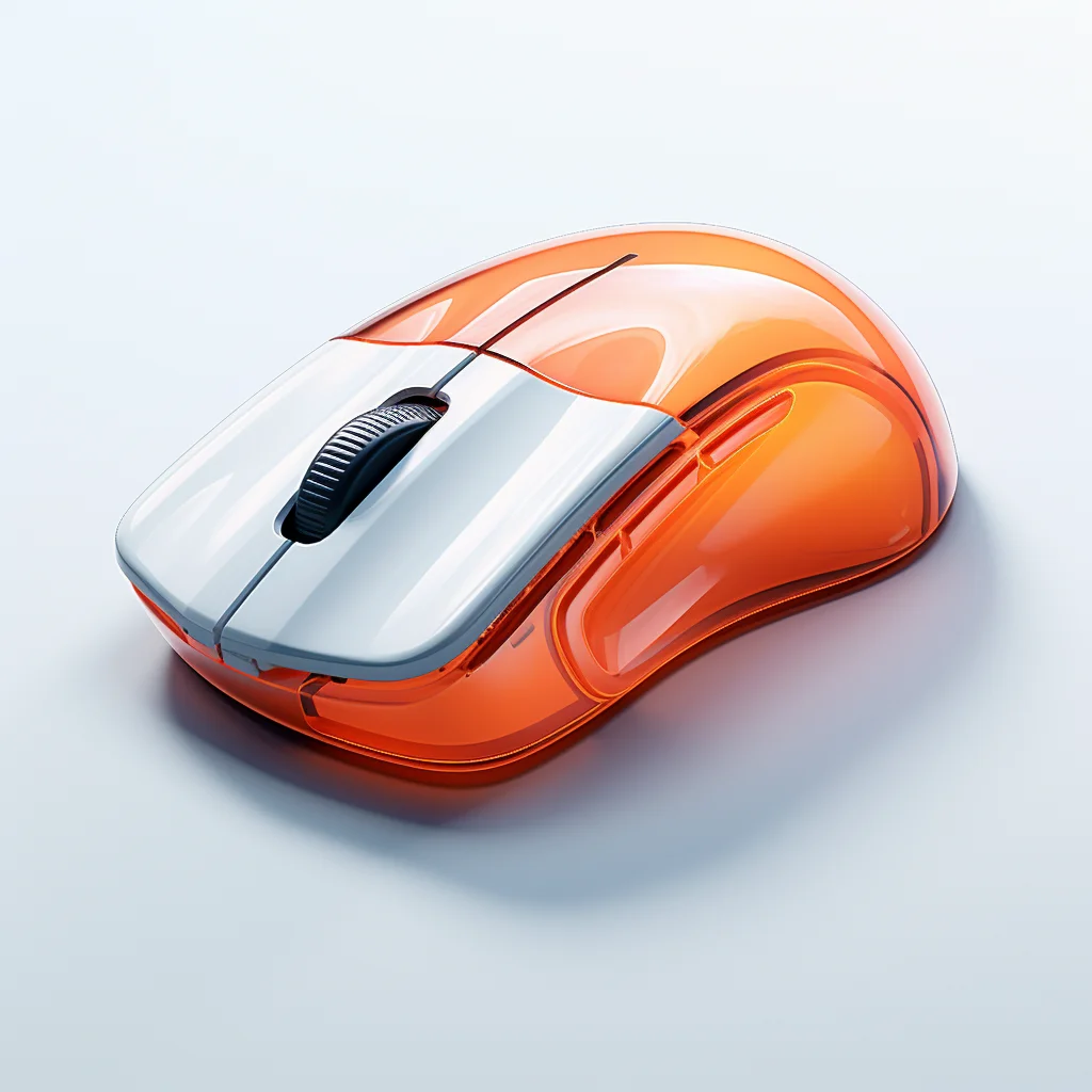 mouse orange isometric material industrial design 3D
