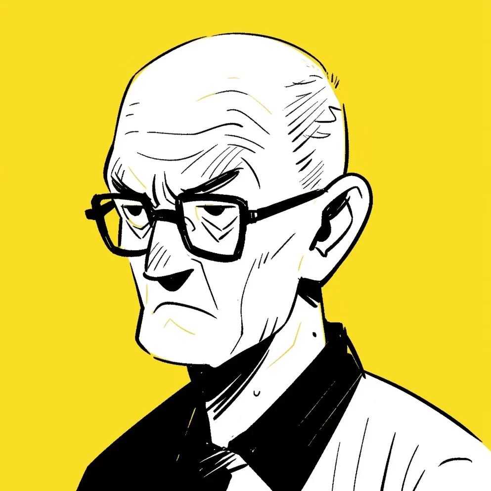 oldman glasses character portrait illustration grandpa