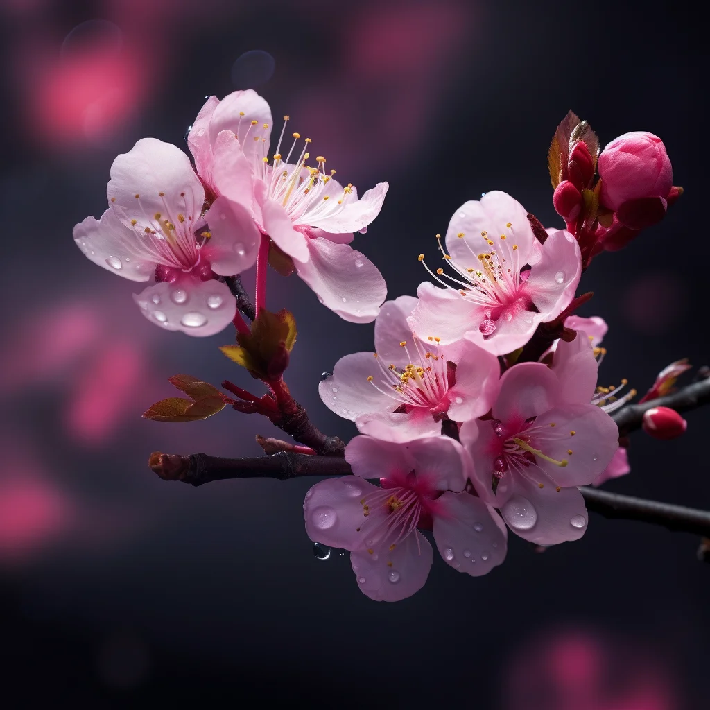 pink flower plum blossom petal night light photography