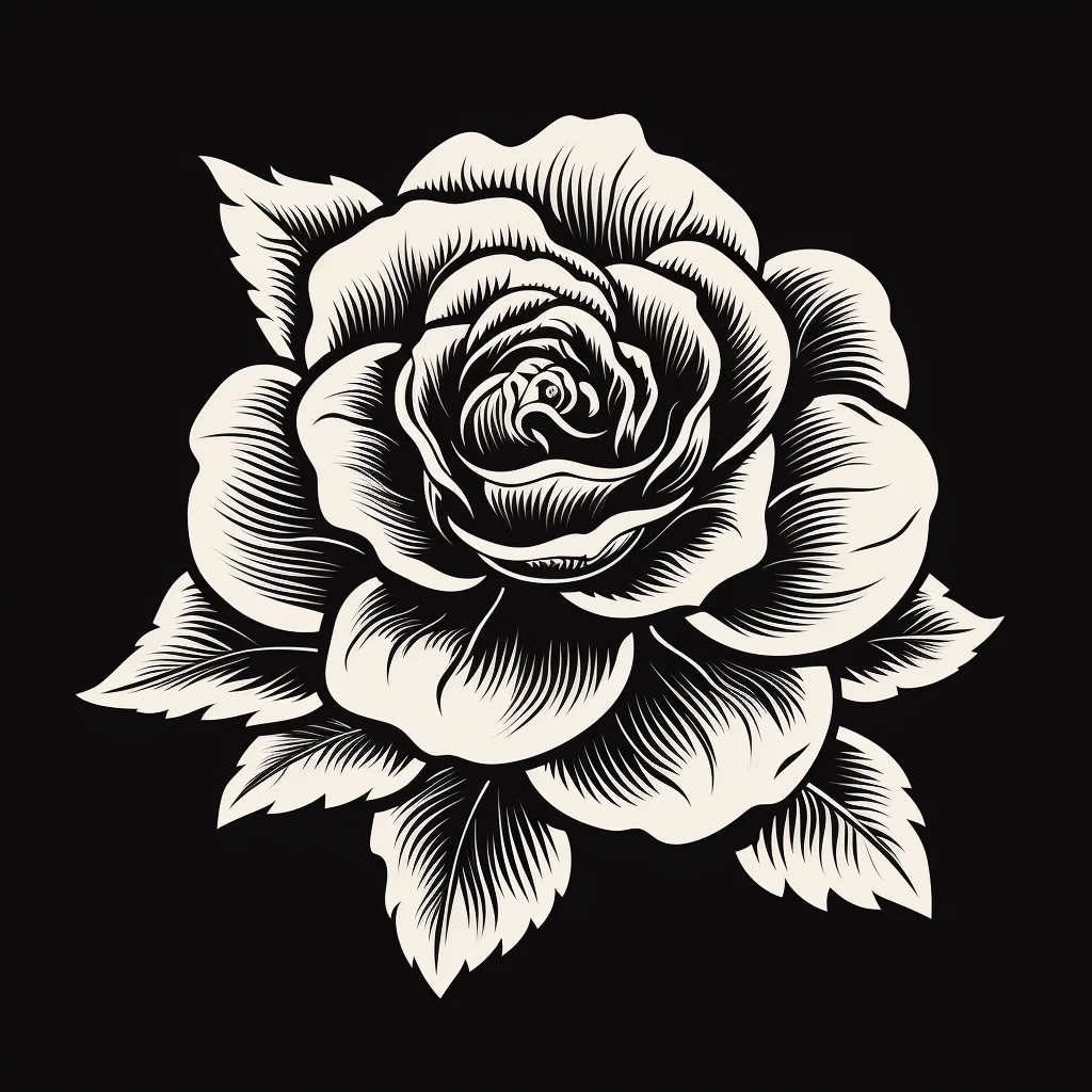 rose flower black and white drawing victor illustration