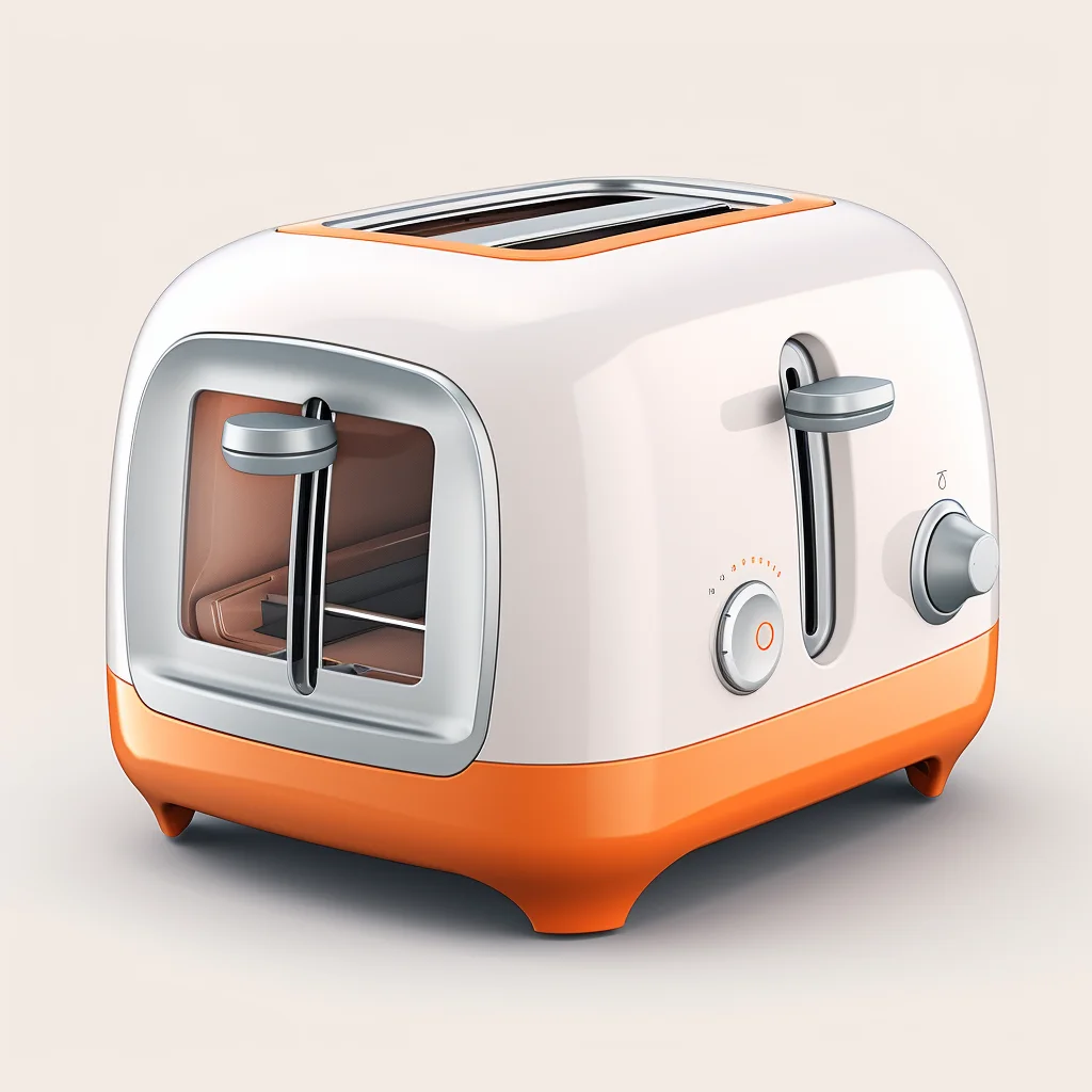 slice toaster bread orange isometric material industrial design 3D icon
