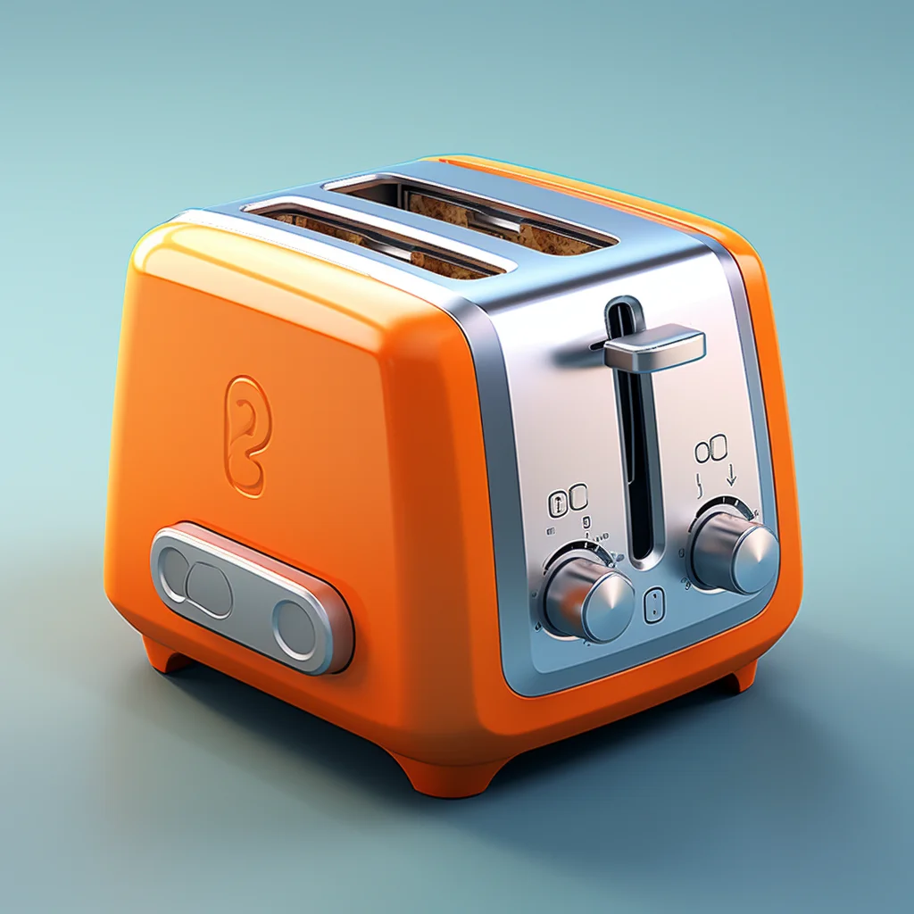 slice toaster bread orange isometric material industrial design 3D