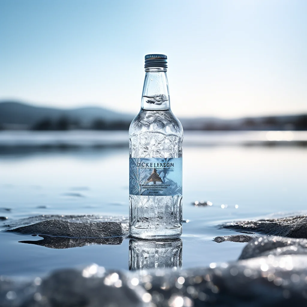 sparkling spring mineral water bottle lake river photography