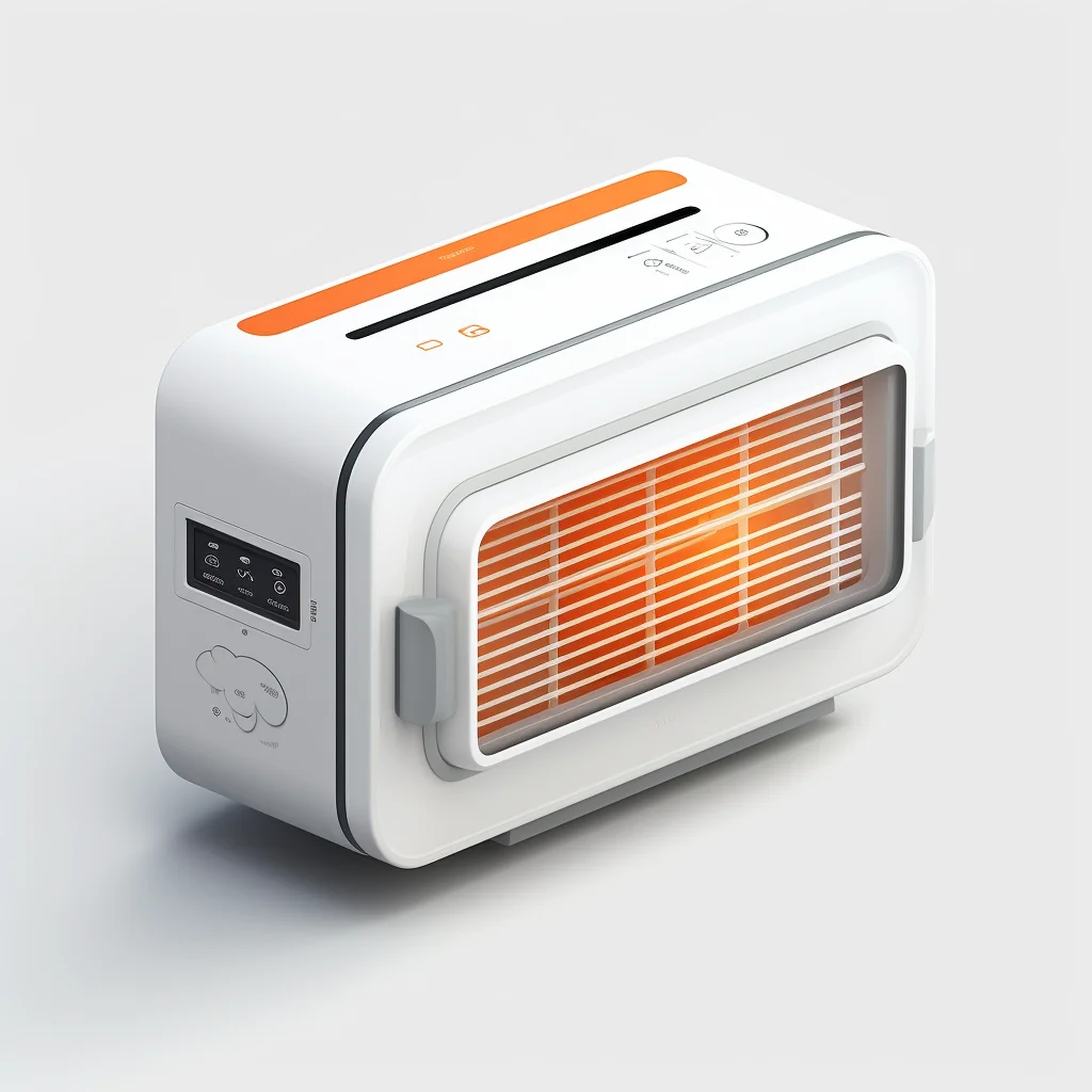 window air conditioner orange isometric material industrial design 3D icon