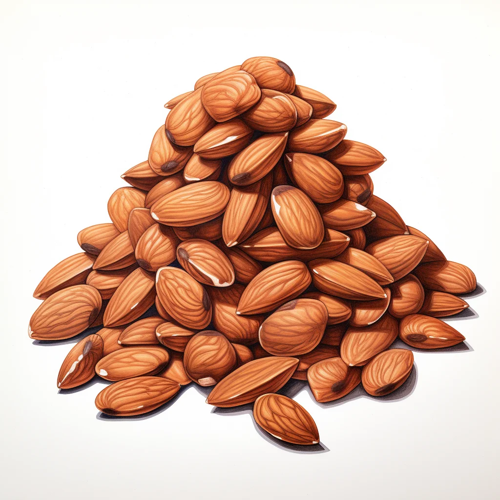 almond pile almonds painting