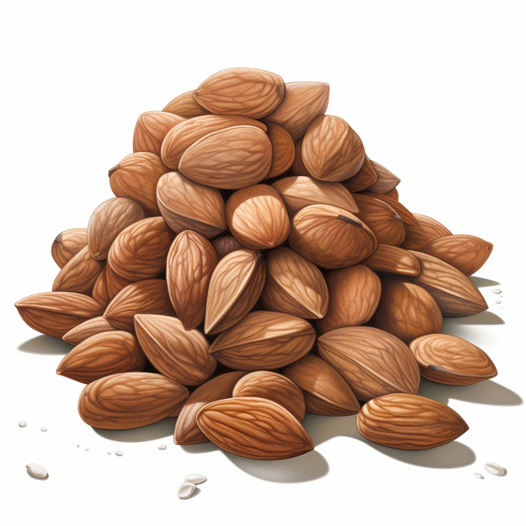 almond a pile of almonds painting