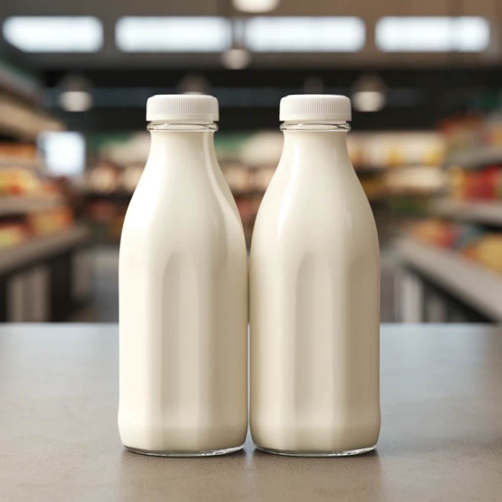 milk bottle shelf supermarket mockup show