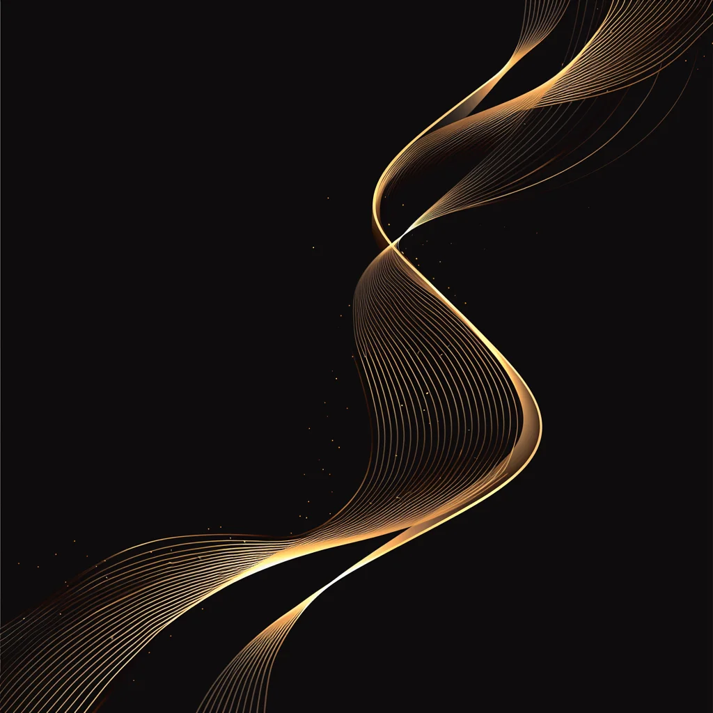 thin wavy line gold golden vector illustration curve
