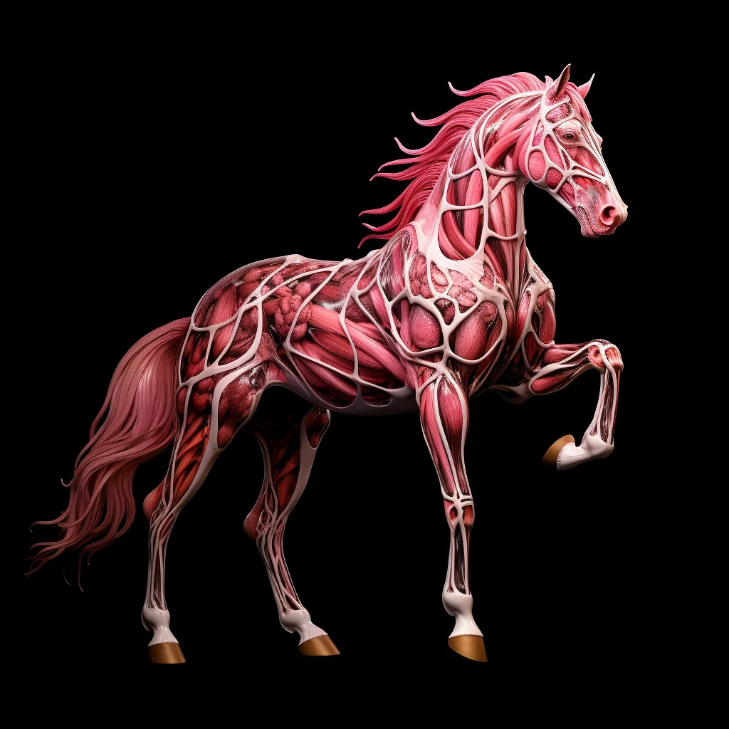 3D horse muscle diagram medical anatomy anatomical illustration