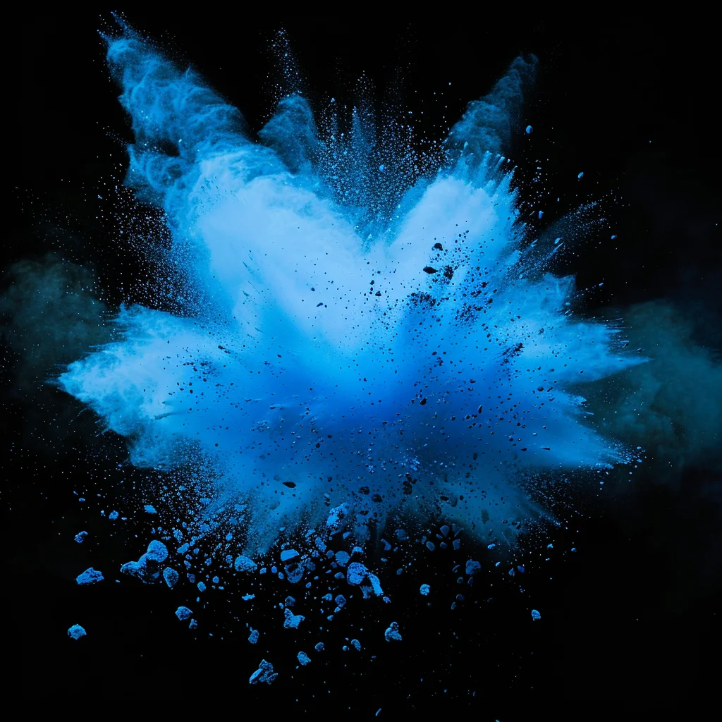 blue blast explosion powder burst