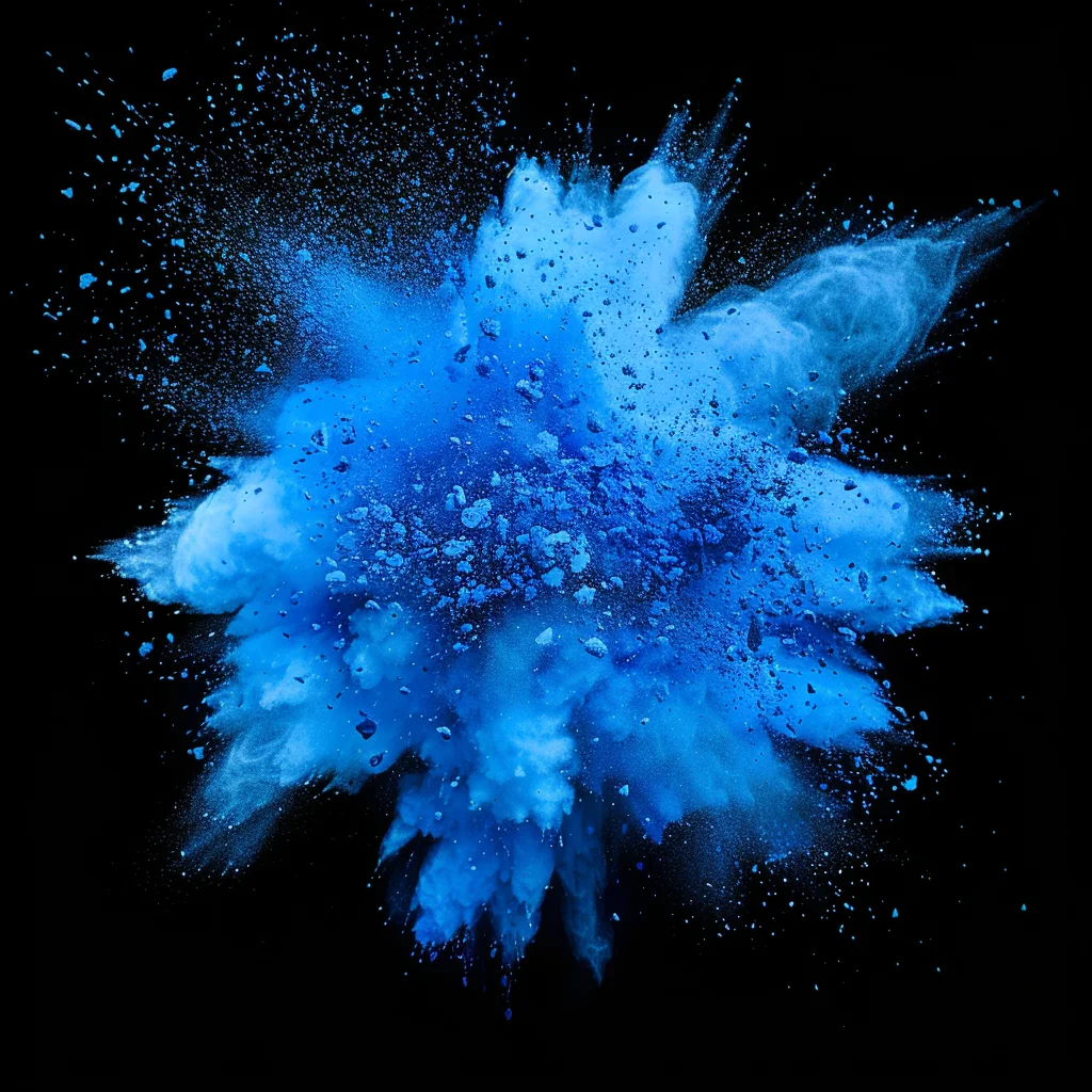 blue blast powder explosion burst