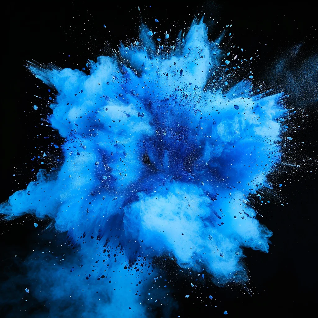 blue powder explosion burst blast