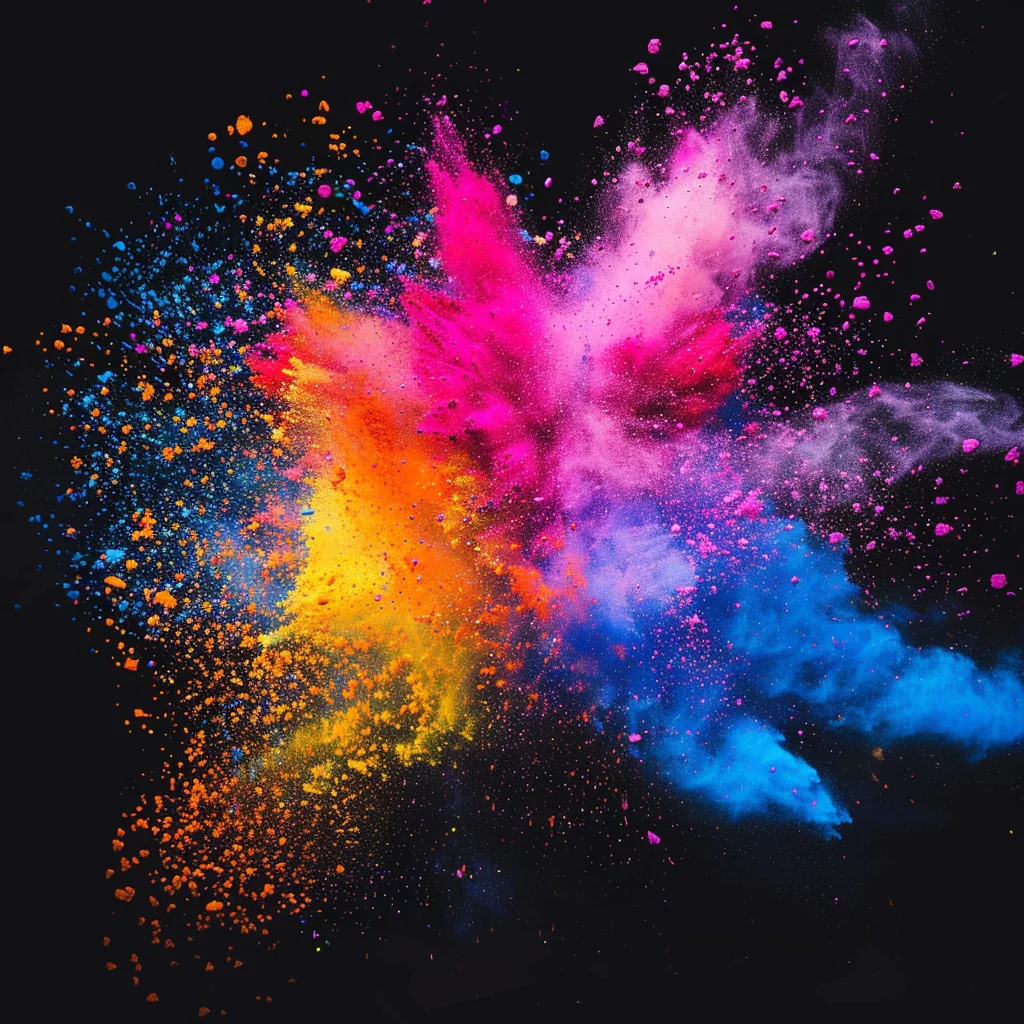 color powder burst blast explosion
