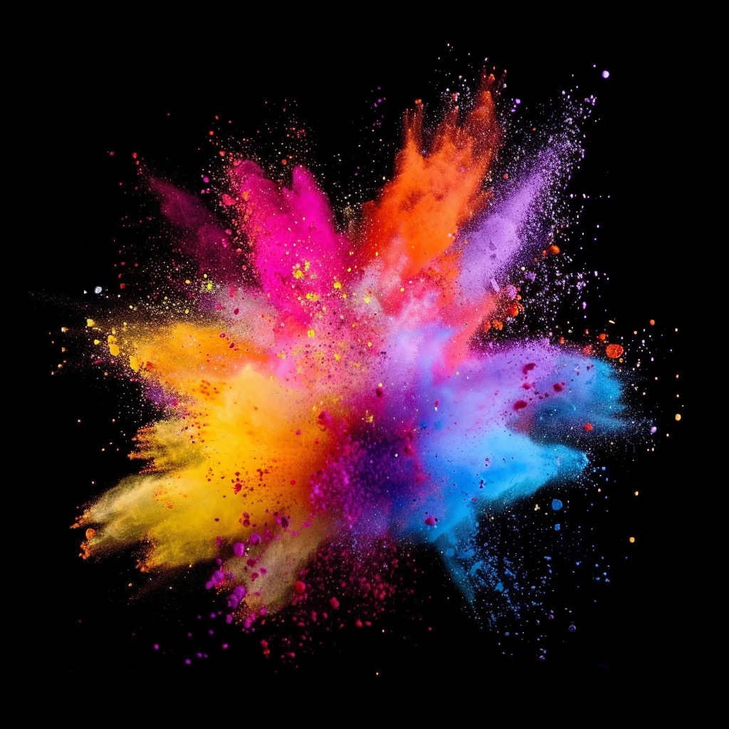 color powder explosion burst blast