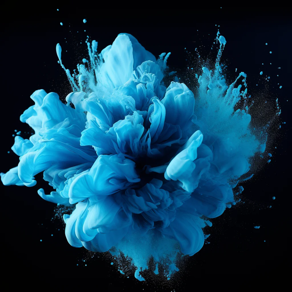 flower blue smoke powder explosion burst blast
